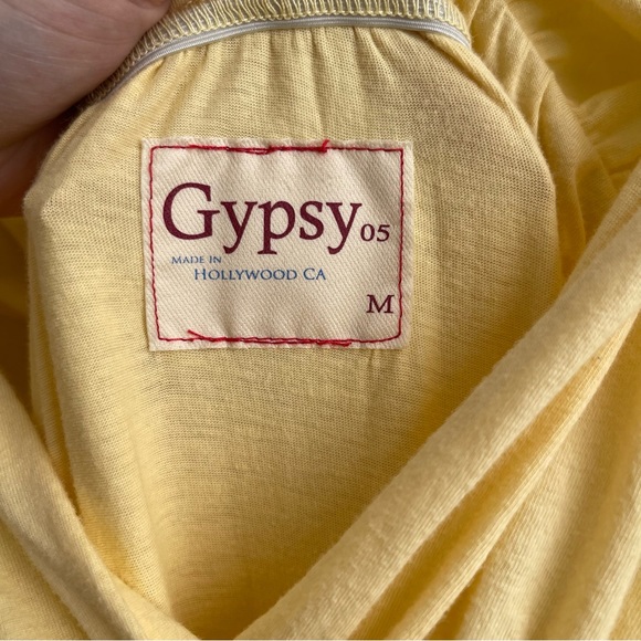 GYPSY 05 Yellow Ombre Organic Cotton V Neck Twist Strap Boho Summer Maxi Dress - Picture 12 of 13